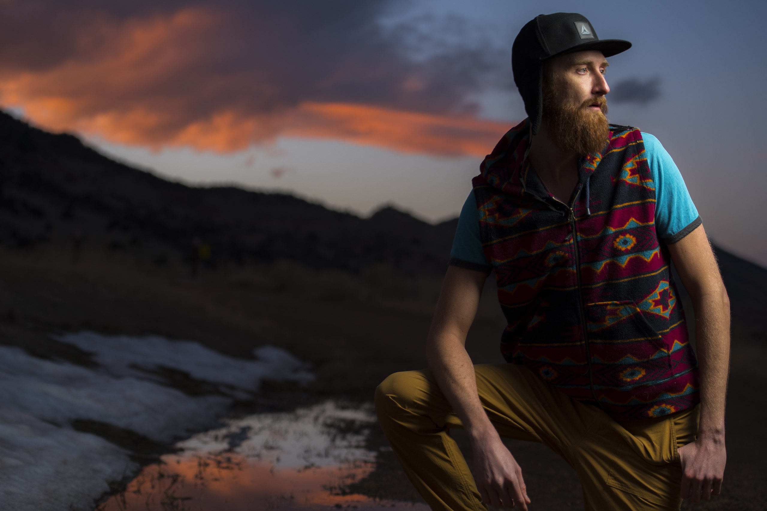 Photographer at sunset in the Colorado high country