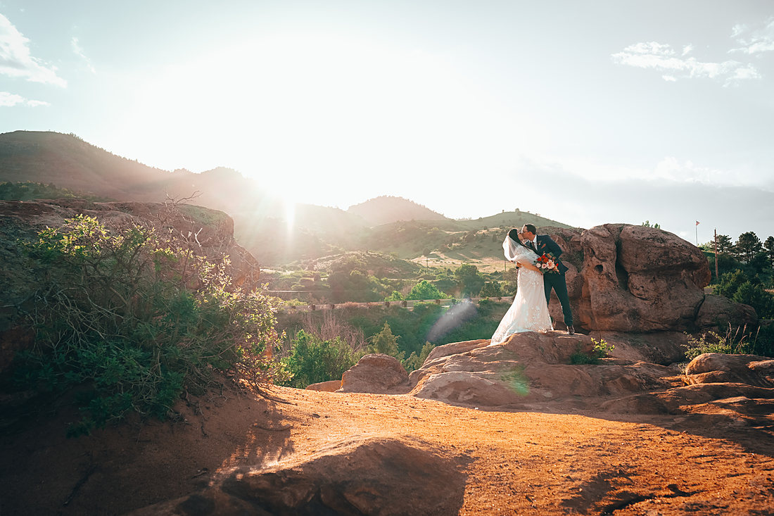 Red rocks landscape at sunset, a Colorado wedding backdrop